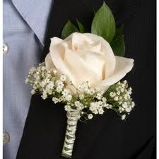 Classic White Rose Boutionnierre